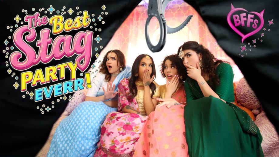 BFFS – Naudi Nala, Satine Summers, Nina White, Nikki Slick – Indian Bachelorette Party Turns Into Stripper Fuck-Fest!