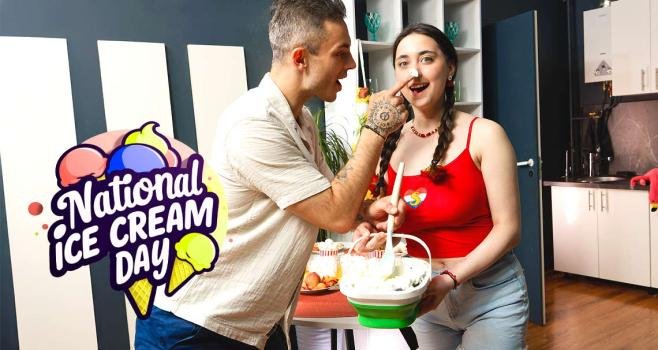 Remido (eating ice cream off her tits)